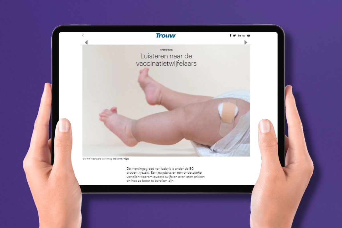 Trouw artikel: Luisteren naar de vaccinatietwijfelaars