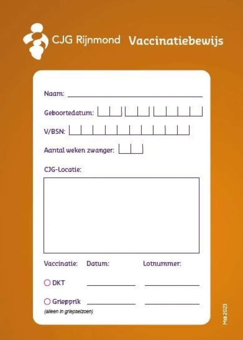 Vaccinatiebewijs zwangeren