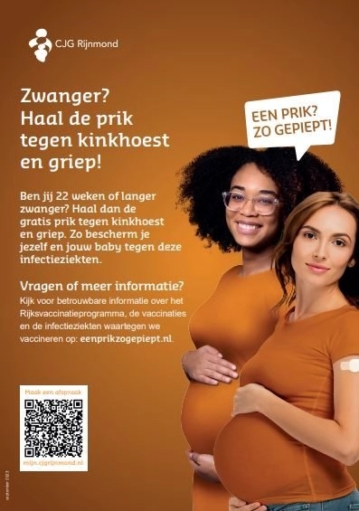 Poster: Zwanger? Haal de prik tegen kinkhoest en griep!
