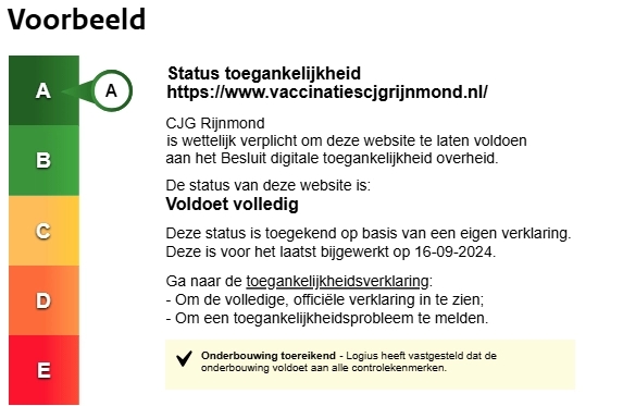 Status toegankelijkheid https://www.vaccinatiescjgrijnmond.nl/
De status van deze website is: A - voldoet volledig