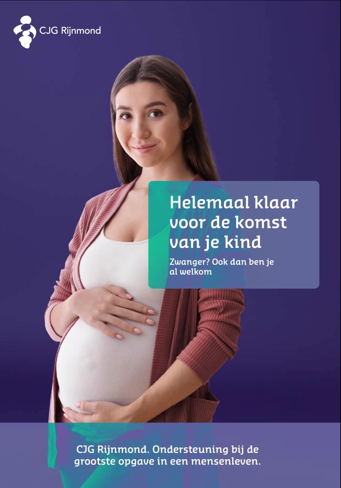 Poster: Helemaal klaar door de komst van je kind. Zwanger? Ook dan ben je al welkom.