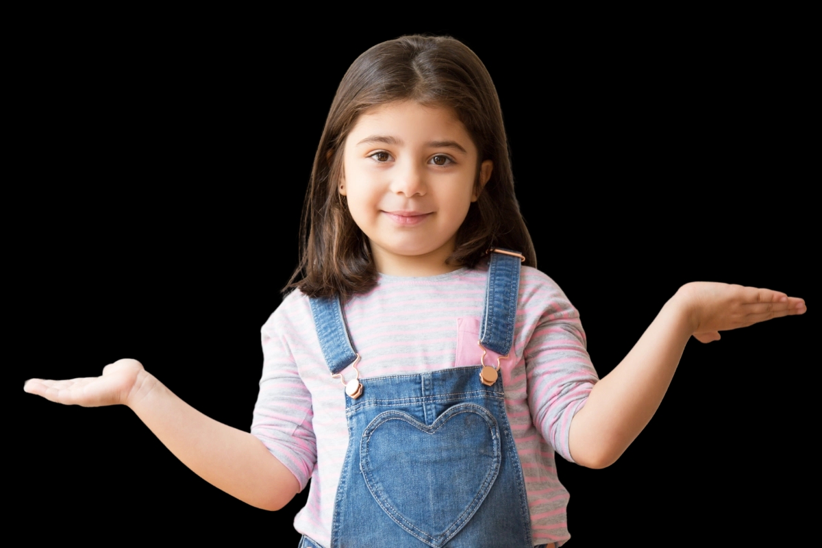 Meisje kijkt vragend